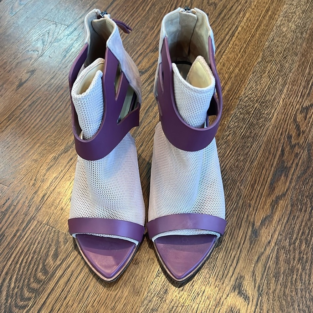 Pink and purple booties